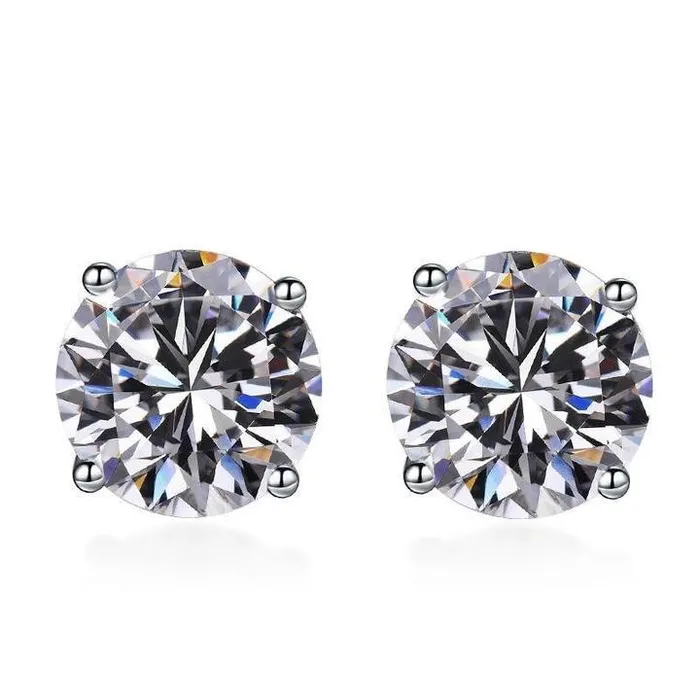 Classic Moissanite Stone 4 Prong Sterling Silver Stud Earrings Shineofidamond Earrings Classic Moissanite Stone 4 Prong Sterling Silver Stud Earrings Shineofidamond Earrings