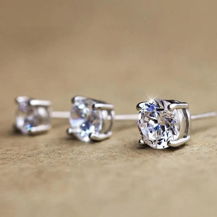 Classic Moissanite Stone 4 Prong Sterling Silver Stud Earrings Shineofidamond Earrings Classic Moissanite Stone 4 Prong Sterling Silver Stud Earrings Shineofidamond Earrings