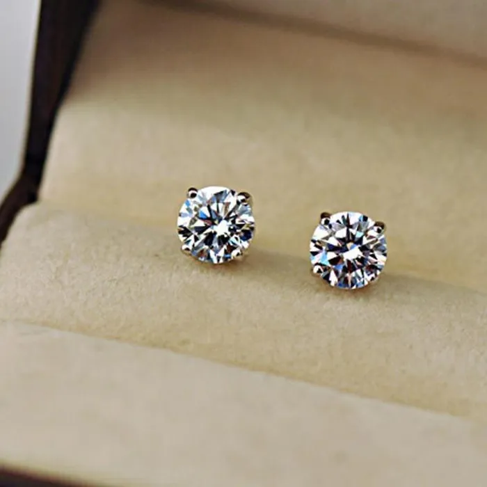 Classic Moissanite Stone 4 Prong Sterling Silver Stud Earrings Shineofidamond Earrings Classic Moissanite Stone 4 Prong Sterling Silver Stud Earrings Shineofidamond Earrings