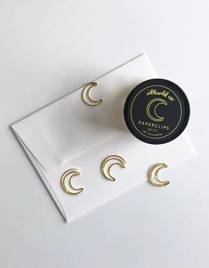 Crescent Moon Paper Clips Idlewild Co Earrings