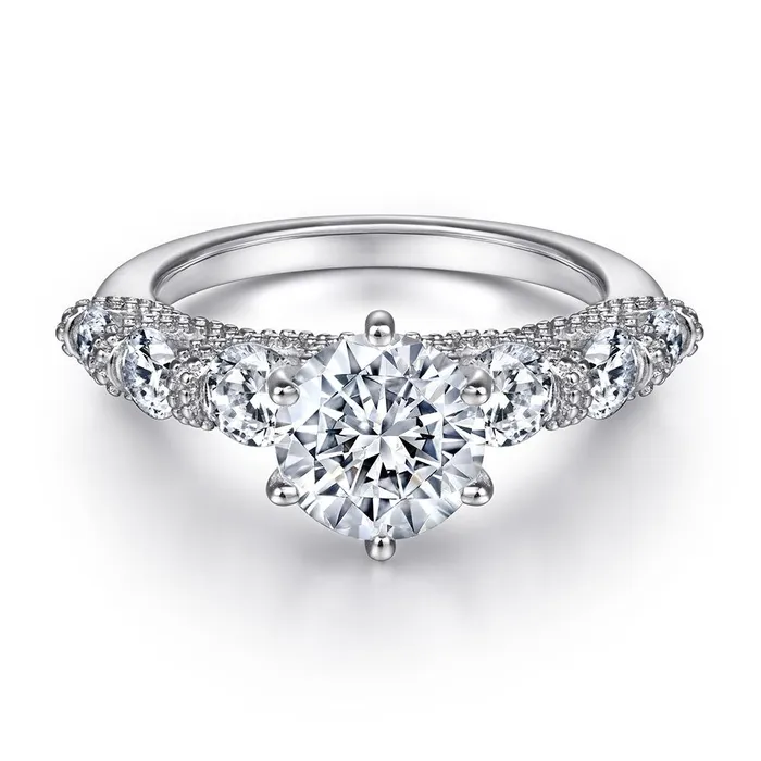 Crown Design Bridal Set in Sterling Silver Shineofidamond Rings Crown Design Bridal Set in Sterling Silver Shineofidamond Rings