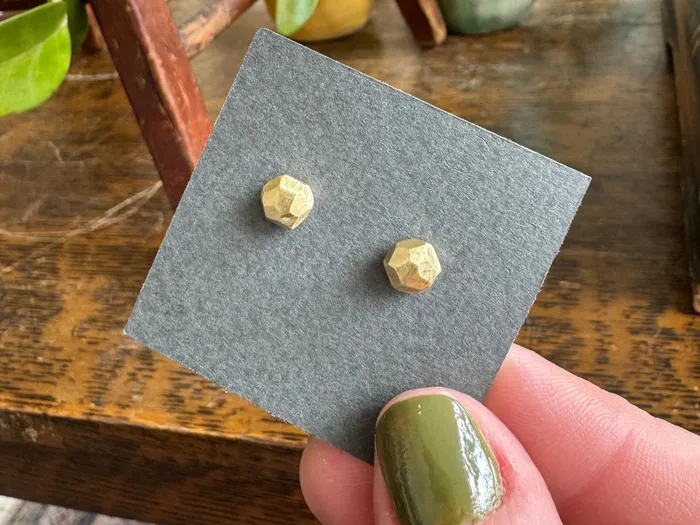 Earrings Christiane Danna Consignment Brass Nugget Post Earrings