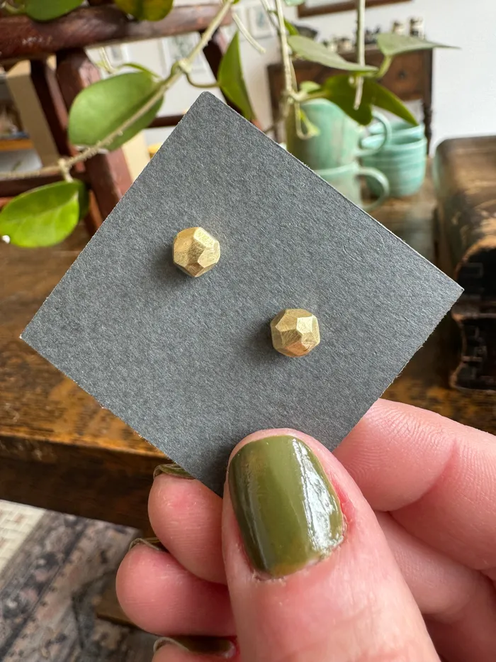 Earrings Christiane Danna Consignment Brass Nugget Post Earrings