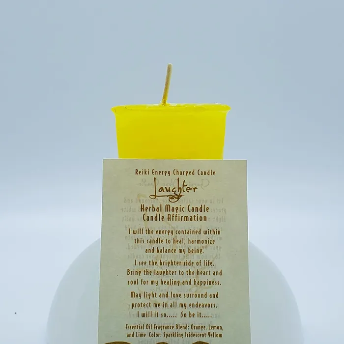 Earrings Crystal Journey Candles Laughter Yellow Votive Intention Candle Reiki Charged