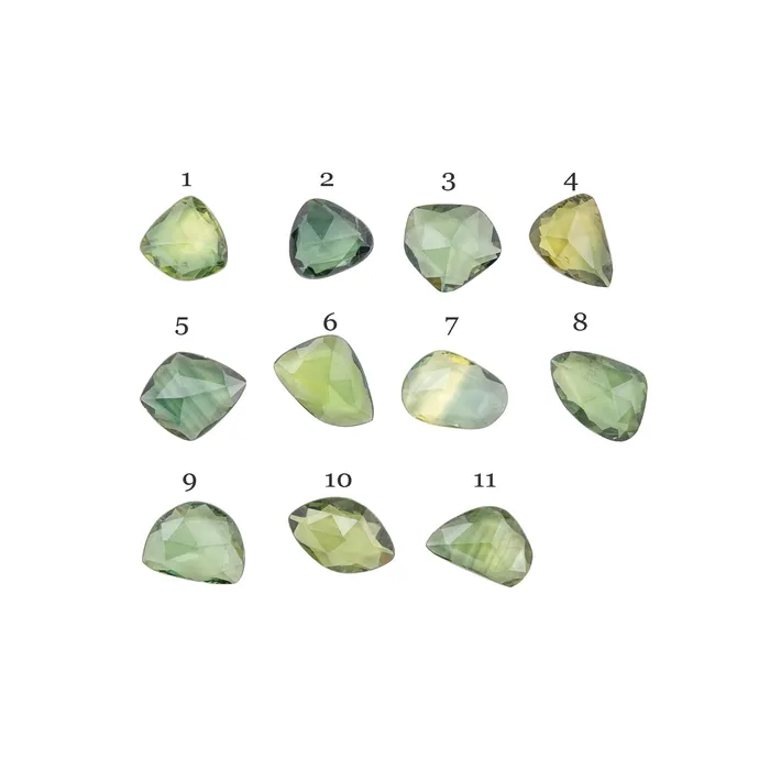 Earrings Envero Jewelry 050ct Organic Shape Green Sapphire CS221