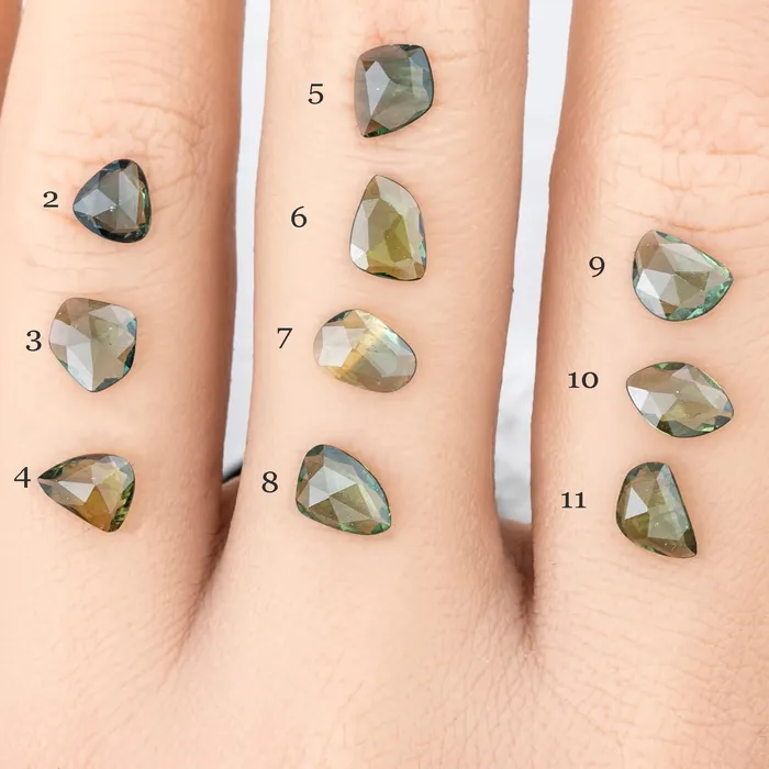 Earrings Envero Jewelry 050ct Organic Shape Green Sapphire CS221 Earrings Envero Jewelry 050ct Organic Shape Green Sapphire CS221