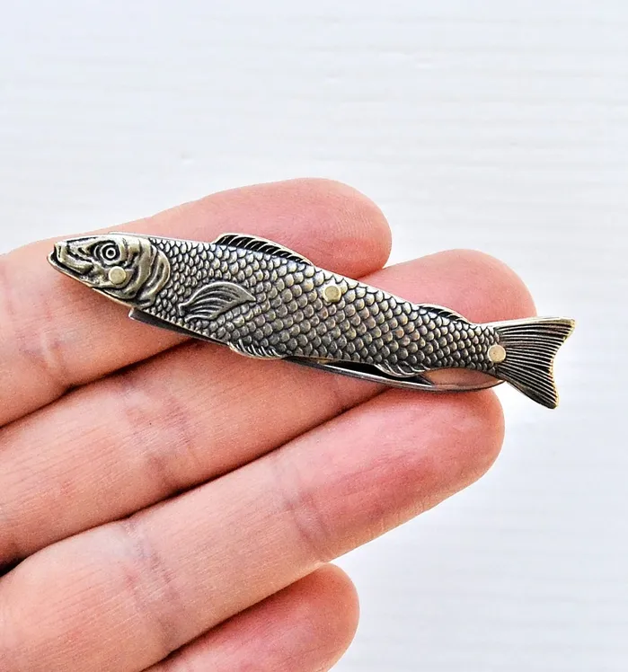 Earrings Fish Pocket Knife Blue Ridge