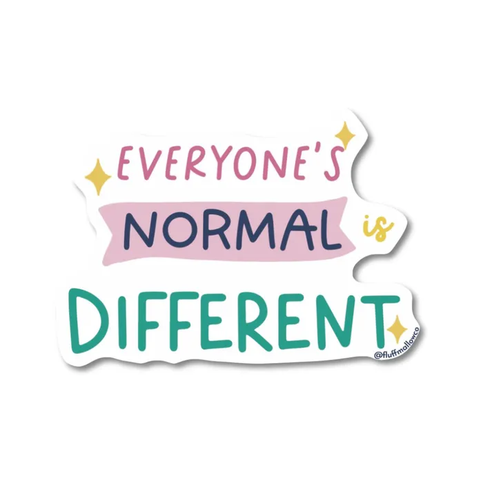 Earrings Fluffmallow Everyones normal is different vinyl sticker