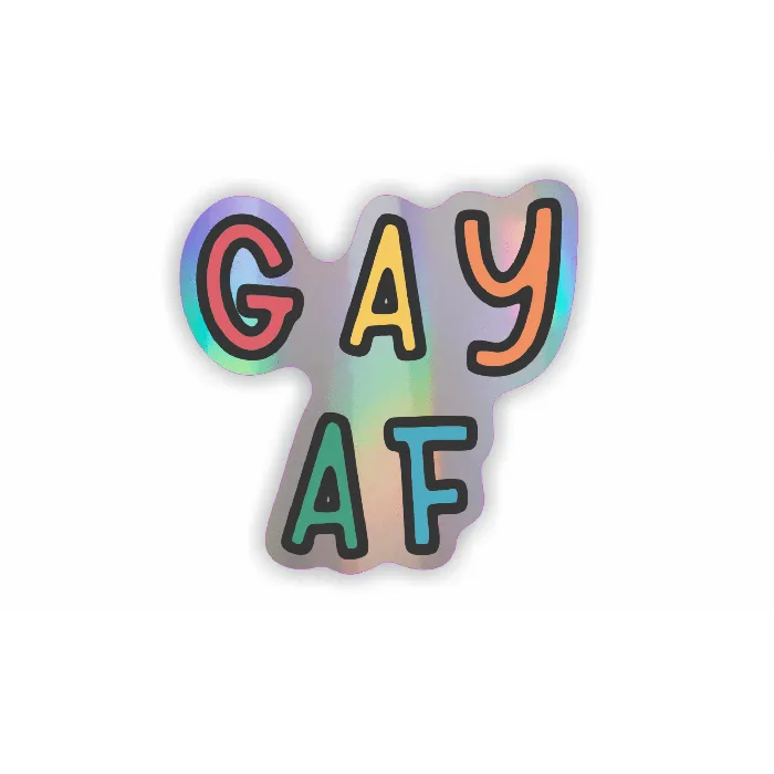 Earrings Fluffmallow Gay af Holographic Vinyl Sticker LGBTQ Stickers