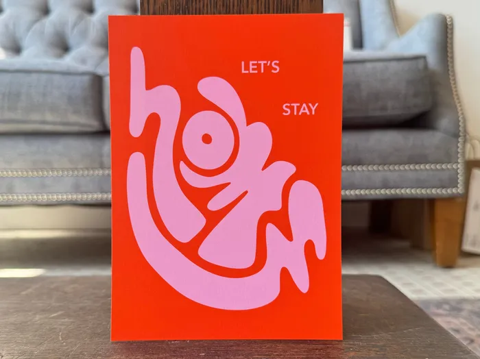 Earrings Fond Printed Goods Consignment Lets Stay Home Print