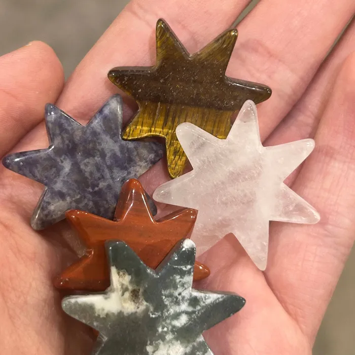 Earrings Keystone Crystals Gemstone Fairy 1 14 Seven Pointed Star