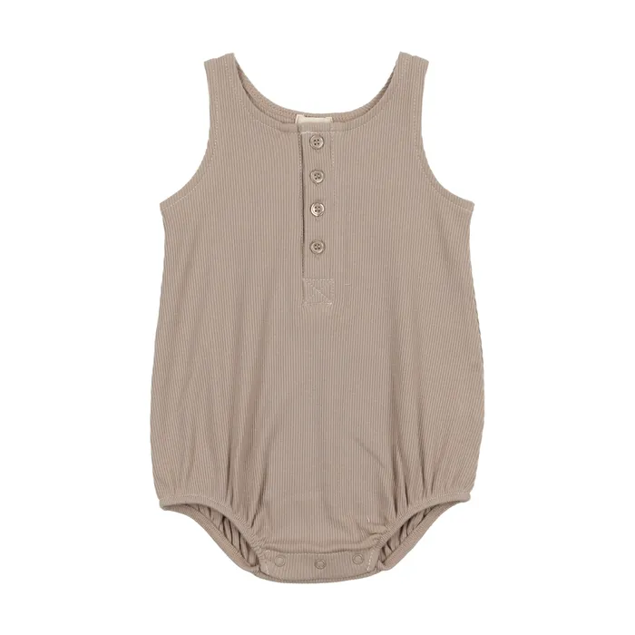 Earrings Lil Legs Lil Legs Henley Romper Taupe