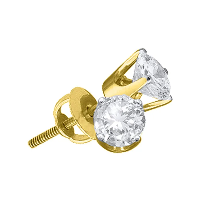 Earrings mayamila 14kt Yellow Gold Unisex Round Diamond Solitaire Stud Earrings 58 Cttw Earrings mayamila 14kt Yellow Gold Unisex Round Diamond Solitaire Stud Earrings 58 Cttw