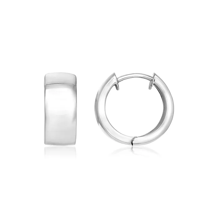 Earrings MayaMila Sterling Silver Snuggable Hoop Earrings with Satin Texture