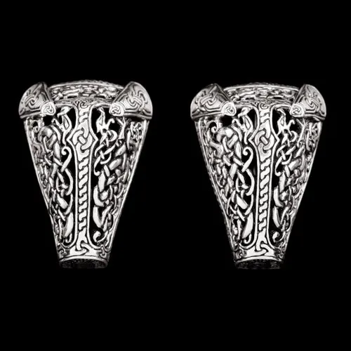 Earrings Northan Viking Silver Animal Head Brooches from Gotland