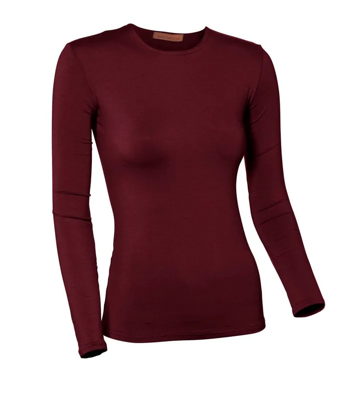 Earrings Pea Bee Jae PBJ Ladies Modal Long Sleeve Shell Ruby