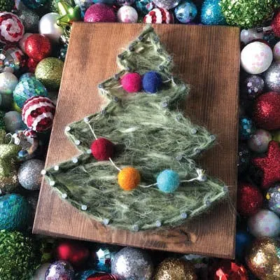 Earrings Strung by Shawna Christmas Tree Mini String Art Kit DIY Holiday