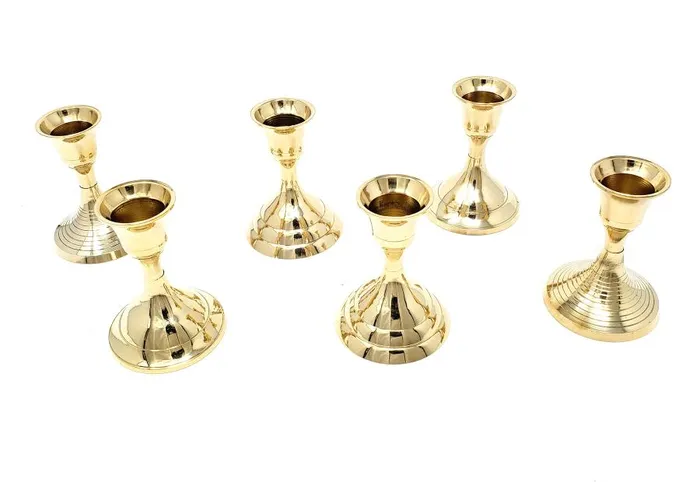 Earrings Taper Candle Holder Brass 3H New Age Imports Inc