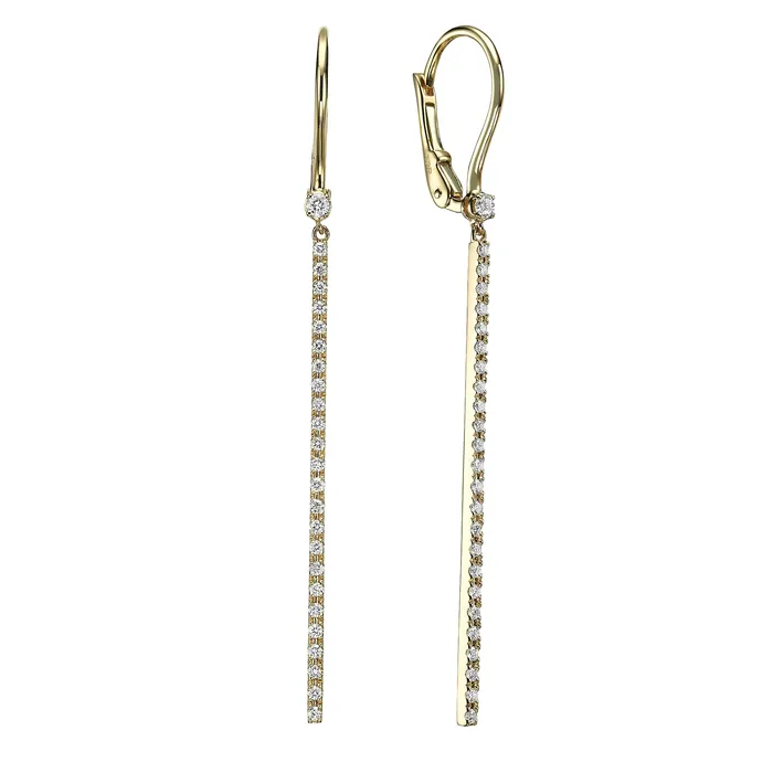 Earrings The Private Room Fine Jewelry Long Diamond Bar Earrings