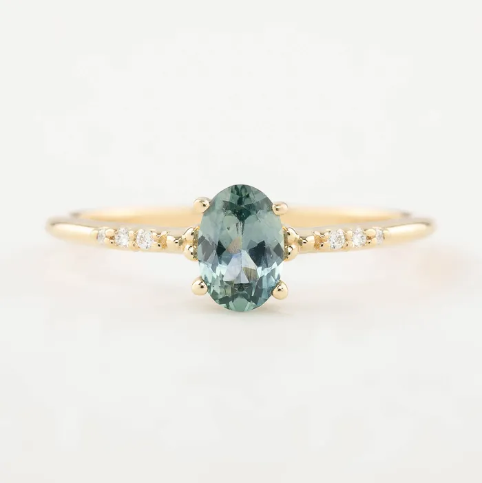 Eloise Ring 055ct Green Montana Sapphire One of a kind Envero Jewelry Rings