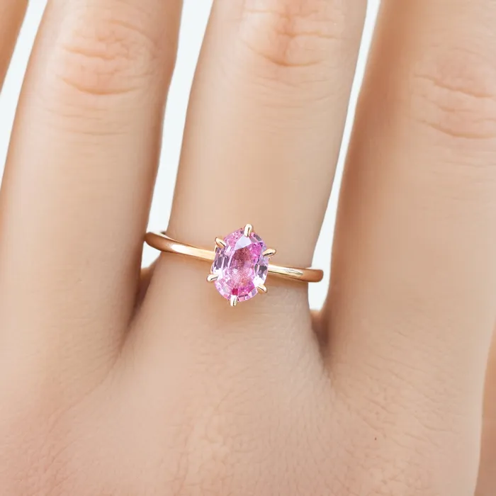 Envero Jewelry Floryn Ring 123ct Oval Pink Sapphire 14K Rose Gold One of a kind Rings Envero Jewelry Floryn Ring 123ct Oval Pink Sapphire 14K Rose Gold One of a kind Rings