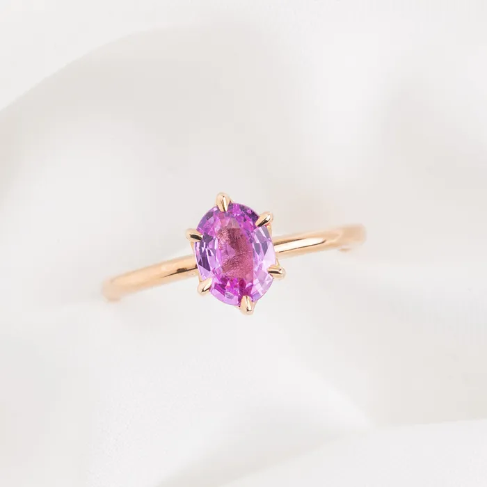 Envero Jewelry Floryn Ring 123ct Oval Pink Sapphire 14K Rose Gold One of a kind Rings Envero Jewelry Floryn Ring 123ct Oval Pink Sapphire 14K Rose Gold One of a kind Rings