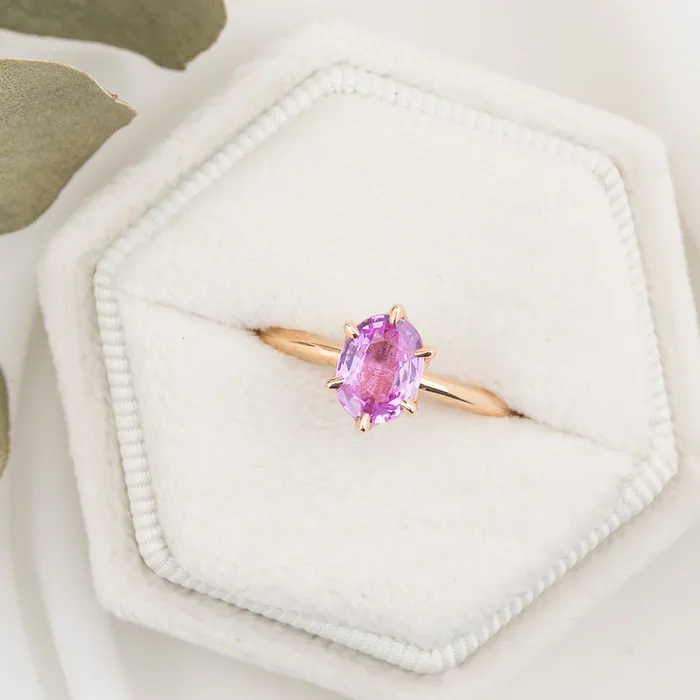 Envero Jewelry Floryn Ring 123ct Oval Pink Sapphire 14K Rose Gold One of a kind Rings Envero Jewelry Floryn Ring 123ct Oval Pink Sapphire 14K Rose Gold One of a kind Rings
