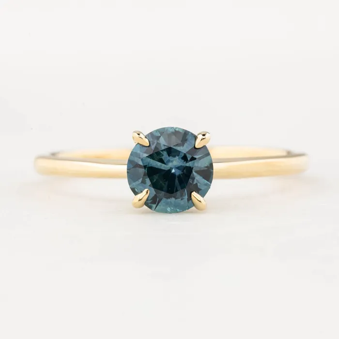 Envero Jewelry Jane Ring 086ct Round Montana Sapphire Ring 14K Yellow Gold One of a kind Rings Envero Jewelry Jane Ring 086ct Round Montana Sapphire Ring 14K Yellow Gold One of a kind Rings