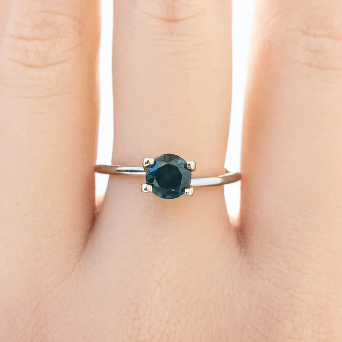 Envero Jewelry Rings 121ct Round Cut Peacock Green Montana Sapphire SR183 Envero Jewelry Rings 121ct Round Cut Peacock Green Montana Sapphire SR183