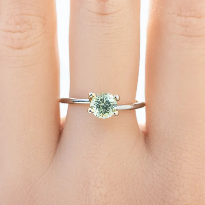 Envero Jewelry Rings 122ct Round Cut Light Green Montana Sapphire SR185 Envero Jewelry Rings 122ct Round Cut Light Green Montana Sapphire SR185