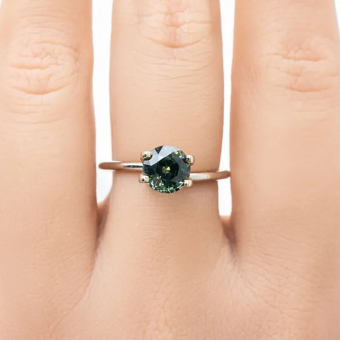Envero Jewelry Rings 188ct Round Cut Green Australian Sapphire SR295 Envero Jewelry Rings 188ct Round Cut Green Australian Sapphire SR295