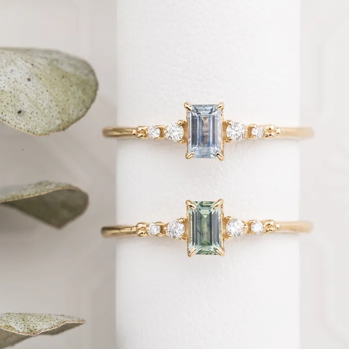 Envero Jewelry Rings Estel Fleur Four Prongs Ring 045ct Blue Green Montana Sapphire 14k Yellow Gold Envero Jewelry Rings Estel Fleur Four Prongs Ring 045ct Blue Green Montana Sapphire 14k Yellow Gold