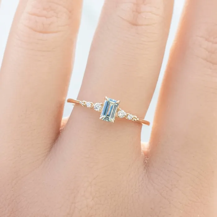 Envero Jewelry Rings Estel Fleur Four Prongs Ring 045ct Blue Green Montana Sapphire 14k Yellow Gold Envero Jewelry Rings Estel Fleur Four Prongs Ring 045ct Blue Green Montana Sapphire 14k Yellow Gold