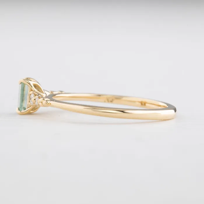 Envero Jewelry Rings Estel Fleur Four Prongs Ring 045ct Blue Green Montana Sapphire 14k Yellow Gold Envero Jewelry Rings Estel Fleur Four Prongs Ring 045ct Blue Green Montana Sapphire 14k Yellow Gold