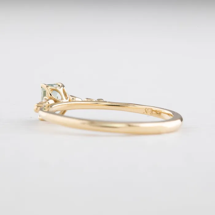 Envero Jewelry Rings Estel Fleur Four Prongs Ring 045ct Blue Green Montana Sapphire 14k Yellow Gold Envero Jewelry Rings Estel Fleur Four Prongs Ring 045ct Blue Green Montana Sapphire 14k Yellow Gold