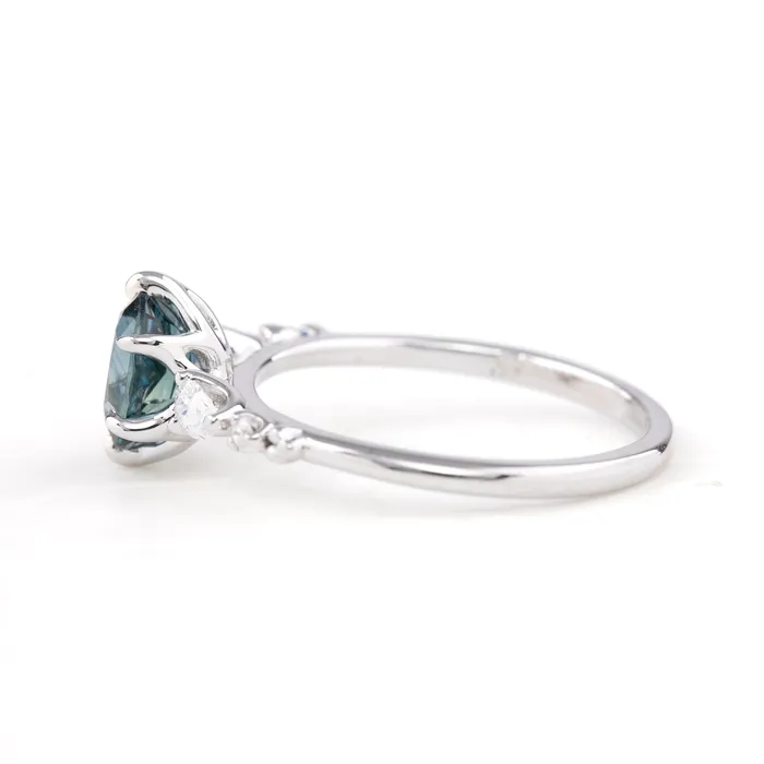Envero Jewelry Rings Estel Fleur Petal Ring 126ct Teal Blue Montana Sapphire 14k White Gold One of a kind Envero Jewelry Rings Estel Fleur Petal Ring 126ct Teal Blue Montana Sapphire 14k White Gold One of a kind