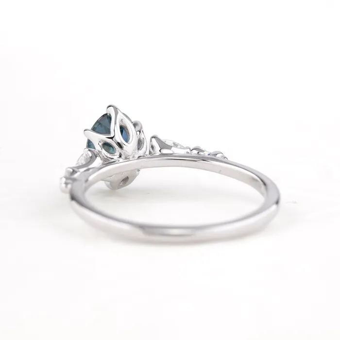 Envero Jewelry Rings Estel Fleur Petal Ring 126ct Teal Blue Montana Sapphire 14k White Gold One of a kind Envero Jewelry Rings Estel Fleur Petal Ring 126ct Teal Blue Montana Sapphire 14k White Gold One of a kind
