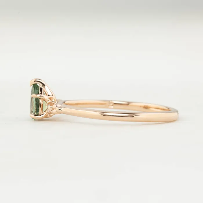 Envero Jewelry Rings Estel Ring Green Montana Sapphire Ring 14k Rose Gold Envero Jewelry Rings Estel Ring Green Montana Sapphire Ring 14k Rose Gold