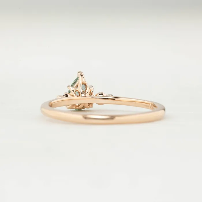 Envero Jewelry Rings Estel Ring Green Montana Sapphire Ring 14k Rose Gold Envero Jewelry Rings Estel Ring Green Montana Sapphire Ring 14k Rose Gold
