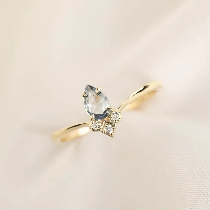 Envero Jewelry Rings Genevie Ring 035ct Teardrop Unheated Blue Sapphire One of a kind Envero Jewelry Rings Genevie Ring 035ct Teardrop Unheated Blue Sapphire One of a kind