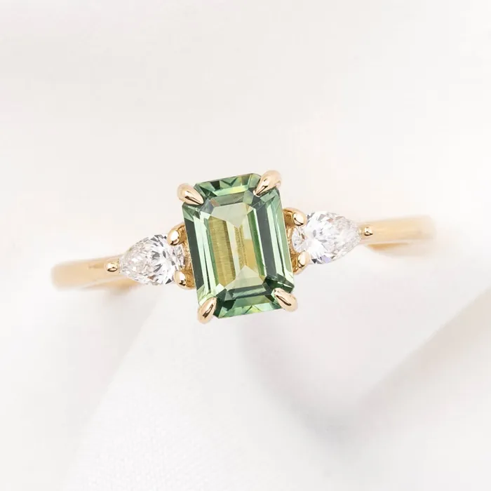 Envero Jewelry Rings Olivia Ring 120ct Light Green Montana Sapphire 14k Yellow Gold One of a kind Envero Jewelry Rings Olivia Ring 120ct Light Green Montana Sapphire 14k Yellow Gold One of a kind