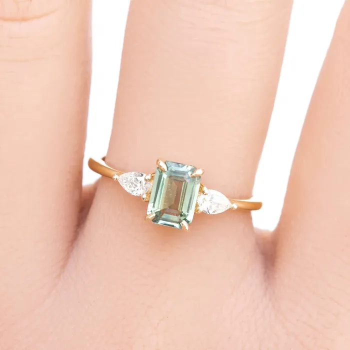 Envero Jewelry Rings Olivia Ring 120ct Light Green Montana Sapphire 14k Yellow Gold One of a kind Envero Jewelry Rings Olivia Ring 120ct Light Green Montana Sapphire 14k Yellow Gold One of a kind