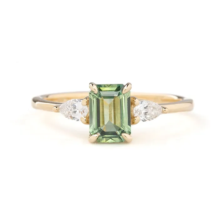 Envero Jewelry Rings Olivia Ring 120ct Light Green Montana Sapphire 14k Yellow Gold One of a kind Envero Jewelry Rings Olivia Ring 120ct Light Green Montana Sapphire 14k Yellow Gold One of a kind