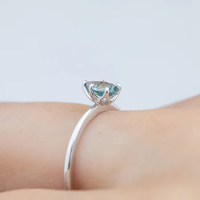 Envero Jewelry Rings Sara Ring 074ct Light Blue Green Teardrop Montana Sapphire 14k White Gold One of a kind Envero Jewelry Rings Sara Ring 074ct Light Blue Green Teardrop Montana Sapphire 14k White Gold One of a kind