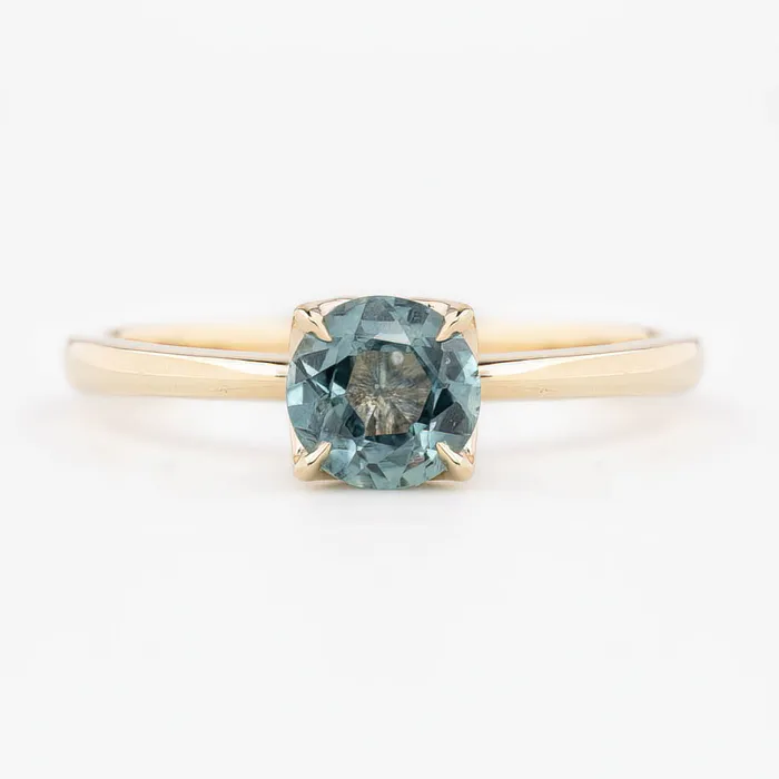 Envero Jewelry Rings Sara Ring 089ct Light Blue Green Round Montana Sapphire 14K Yellow Gold One of a kind Envero Jewelry Rings Sara Ring 089ct Light Blue Green Round Montana Sapphire 14K Yellow Gold One of a kind