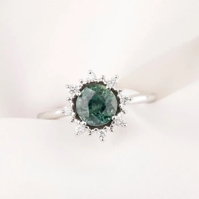 Envero Jewelry Rings Victoria Ring 169ct Green Montana Sapphire 14k White Gold One of a kind Envero Jewelry Rings Victoria Ring 169ct Green Montana Sapphire 14k White Gold One of a kind