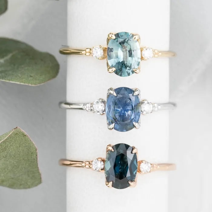 Estel Ring 132ct Teal Blue Oval Queensland Sapphire 14K Rose Gold One of a kind Envero Jewelry Rings Estel Ring 132ct Teal Blue Oval Queensland Sapphire 14K Rose Gold One of a kind Envero Jewelry Rings