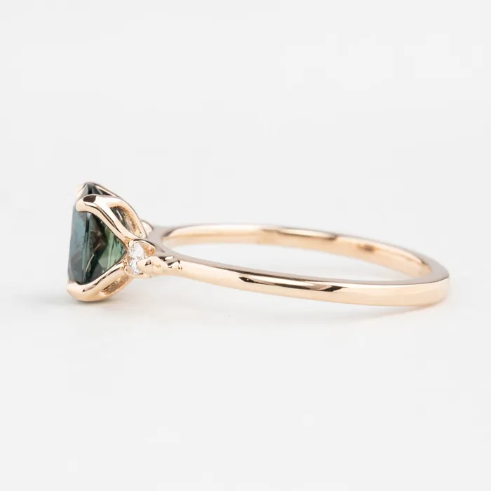 Estel Ring 132ct Teal Blue Oval Queensland Sapphire 14K Rose Gold One of a kind Envero Jewelry Rings Estel Ring 132ct Teal Blue Oval Queensland Sapphire 14K Rose Gold One of a kind Envero Jewelry Rings
