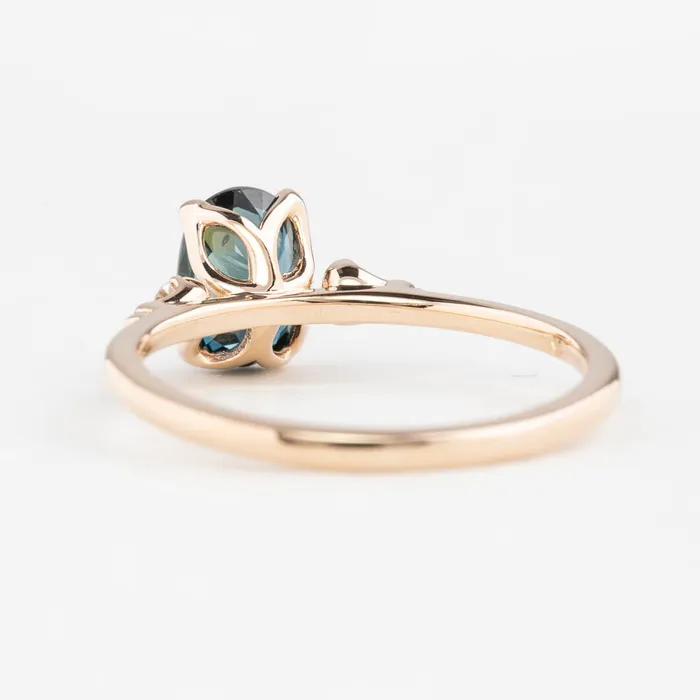 Estel Ring 132ct Teal Blue Oval Queensland Sapphire 14K Rose Gold One of a kind Envero Jewelry Rings Estel Ring 132ct Teal Blue Oval Queensland Sapphire 14K Rose Gold One of a kind Envero Jewelry Rings