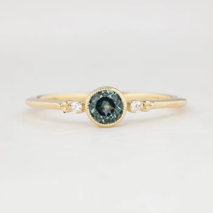 Estel Ring 43mm 04ct Blue Green Montana Sapphire Envero Jewelry Rings